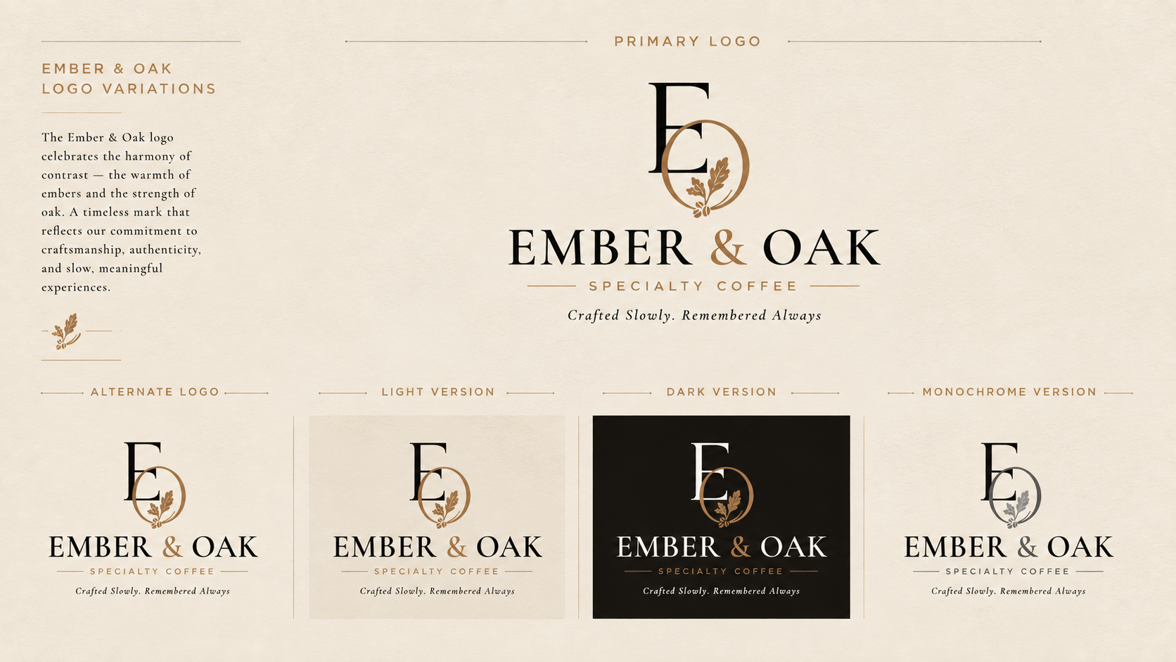 Ember & Oak logo variations